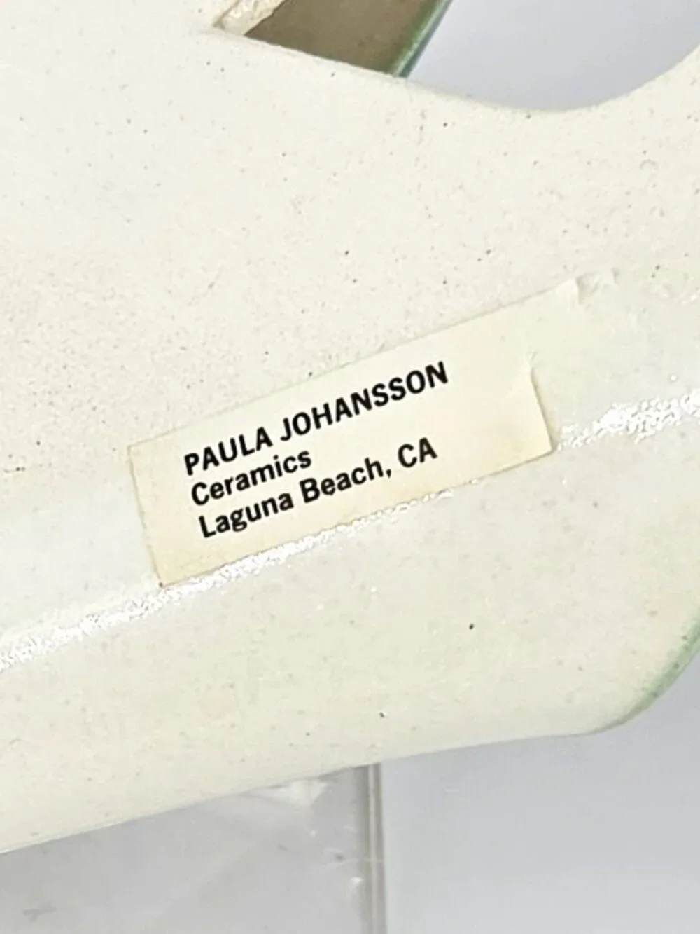 Handmade Paula Johansson Ceramics Envelope Style Wall Pocket Hand Painted Tulip